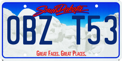 SD license plate 0BZT53
