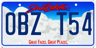 SD license plate 0BZT54