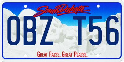 SD license plate 0BZT56