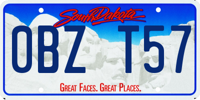 SD license plate 0BZT57