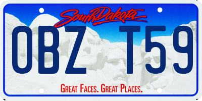SD license plate 0BZT59