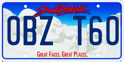 SD license plate 0BZT60