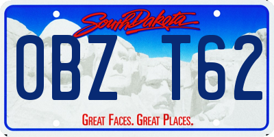 SD license plate 0BZT62
