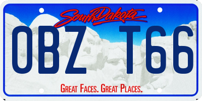 SD license plate 0BZT66
