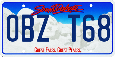 SD license plate 0BZT68