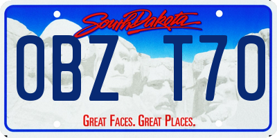 SD license plate 0BZT70