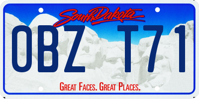 SD license plate 0BZT71