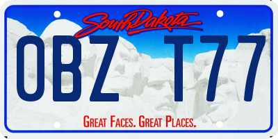 SD license plate 0BZT77