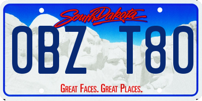 SD license plate 0BZT80