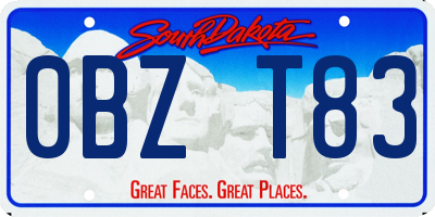 SD license plate 0BZT83