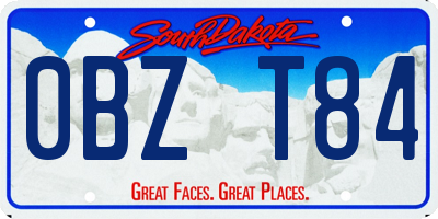 SD license plate 0BZT84