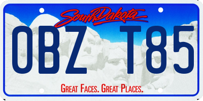 SD license plate 0BZT85