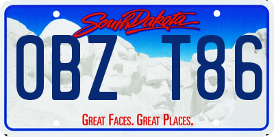 SD license plate 0BZT86