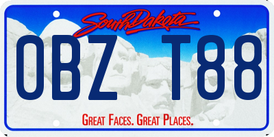 SD license plate 0BZT88