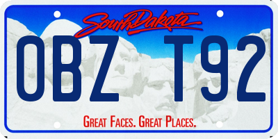 SD license plate 0BZT92