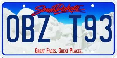 SD license plate 0BZT93
