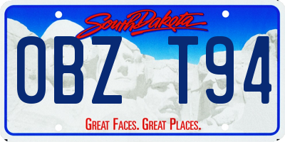 SD license plate 0BZT94