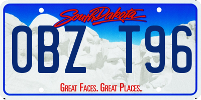 SD license plate 0BZT96