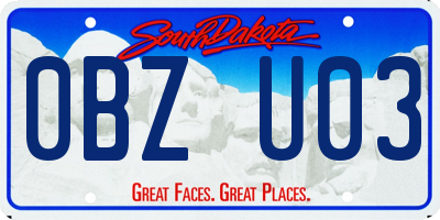 SD license plate 0BZU03