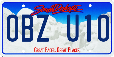 SD license plate 0BZU10