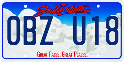 SD license plate 0BZU18