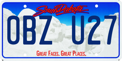 SD license plate 0BZU27