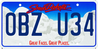 SD license plate 0BZU34