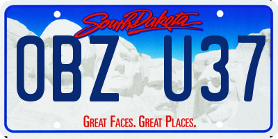 SD license plate 0BZU37