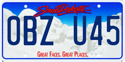 SD license plate 0BZU45