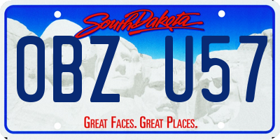 SD license plate 0BZU57