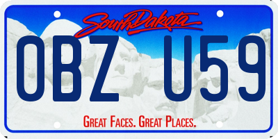 SD license plate 0BZU59