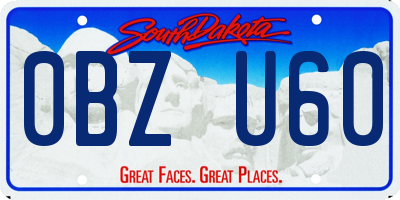 SD license plate 0BZU60