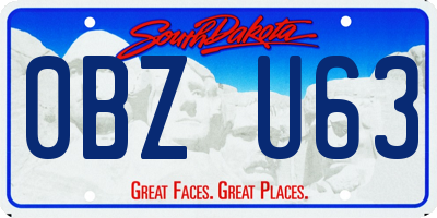 SD license plate 0BZU63