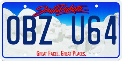 SD license plate 0BZU64