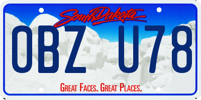 SD license plate 0BZU78