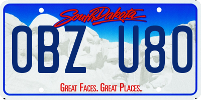 SD license plate 0BZU80