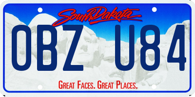 SD license plate 0BZU84