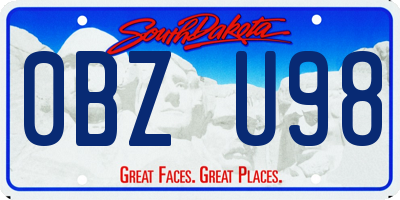SD license plate 0BZU98