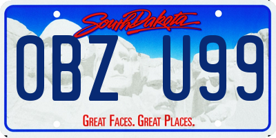 SD license plate 0BZU99