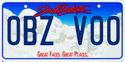 SD license plate 0BZV00