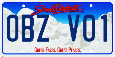 SD license plate 0BZV01