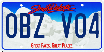 SD license plate 0BZV04