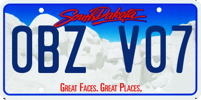 SD license plate 0BZV07