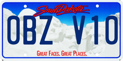 SD license plate 0BZV10