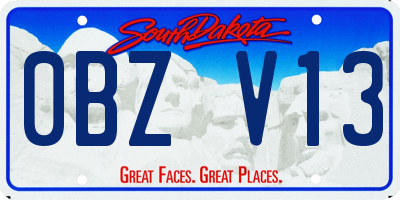 SD license plate 0BZV13