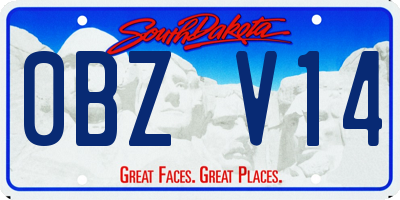 SD license plate 0BZV14