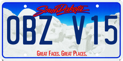 SD license plate 0BZV15