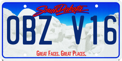 SD license plate 0BZV16