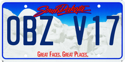 SD license plate 0BZV17