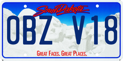 SD license plate 0BZV18